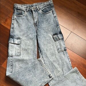 Zara Women’s High Rise Straight Jeans With Side Pockets Size 28